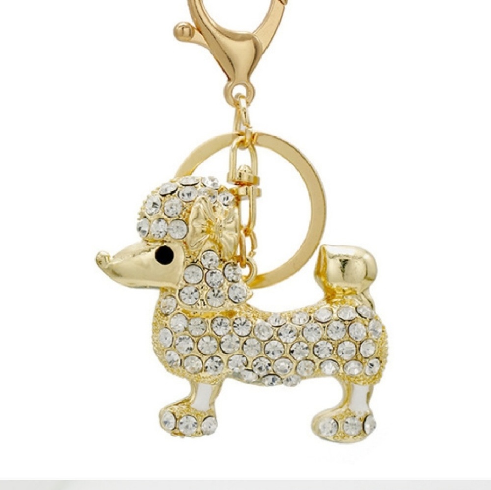 Rhinestone Poodle - Key Chain